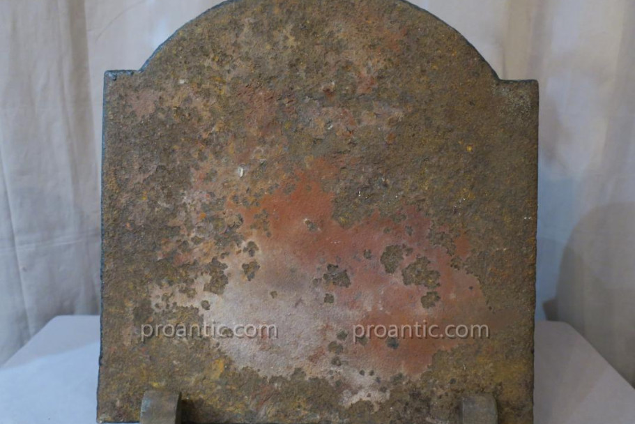 Small Fireplace Plate Cast Iron 18th Time-photo-4