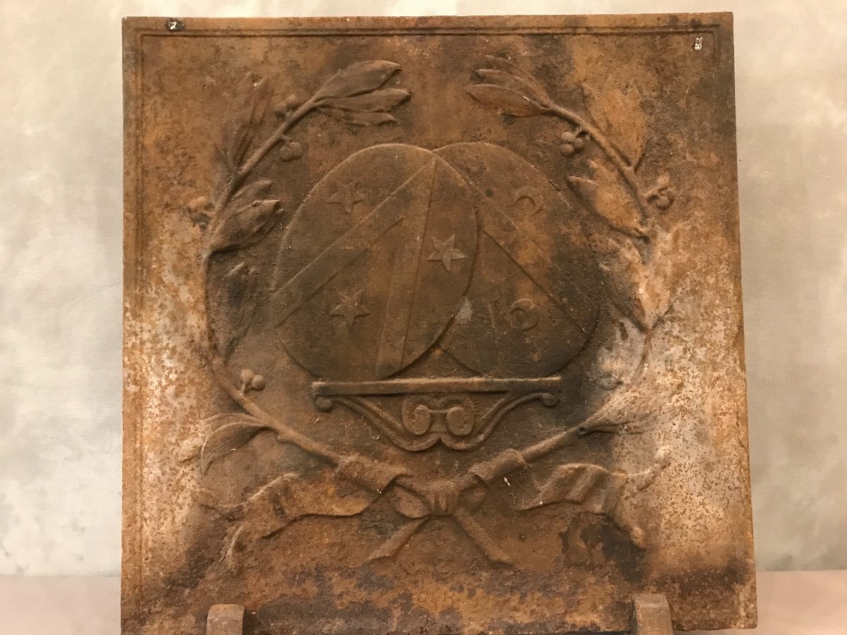 Plaque De Cheminée En Fonte d'époque 19ème-photo-2