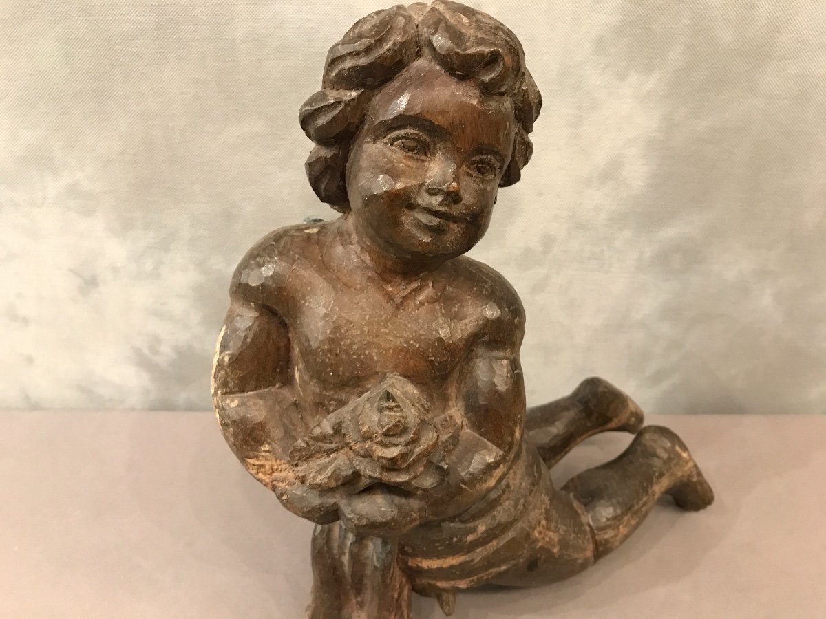 Amour En Bois Sculpté d'époque 18ème-photo-2