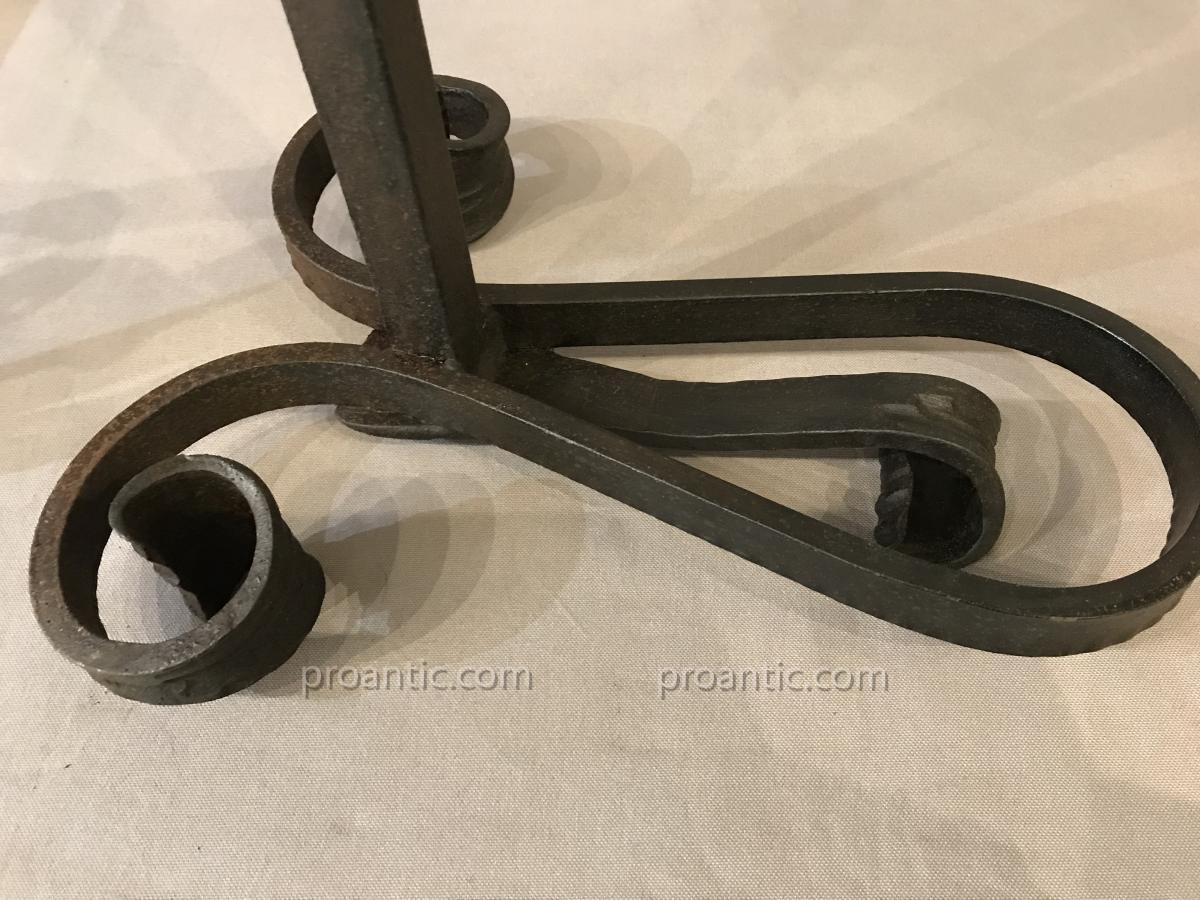 Pair Of Art Nouveau Andirons In Working Iron.-photo-3