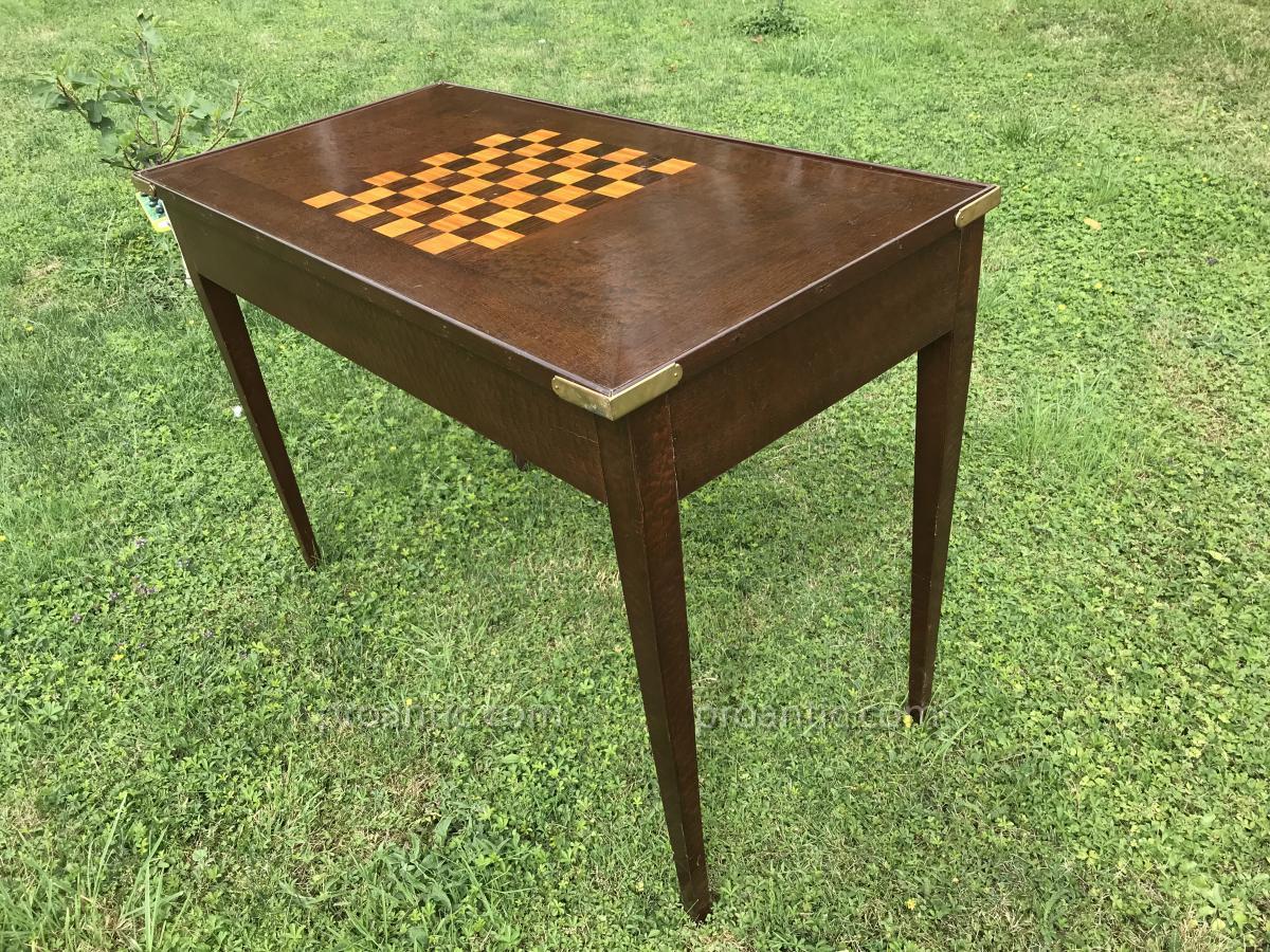 Tric-trac Game Table Marquetry Period Late 19th-photo-3