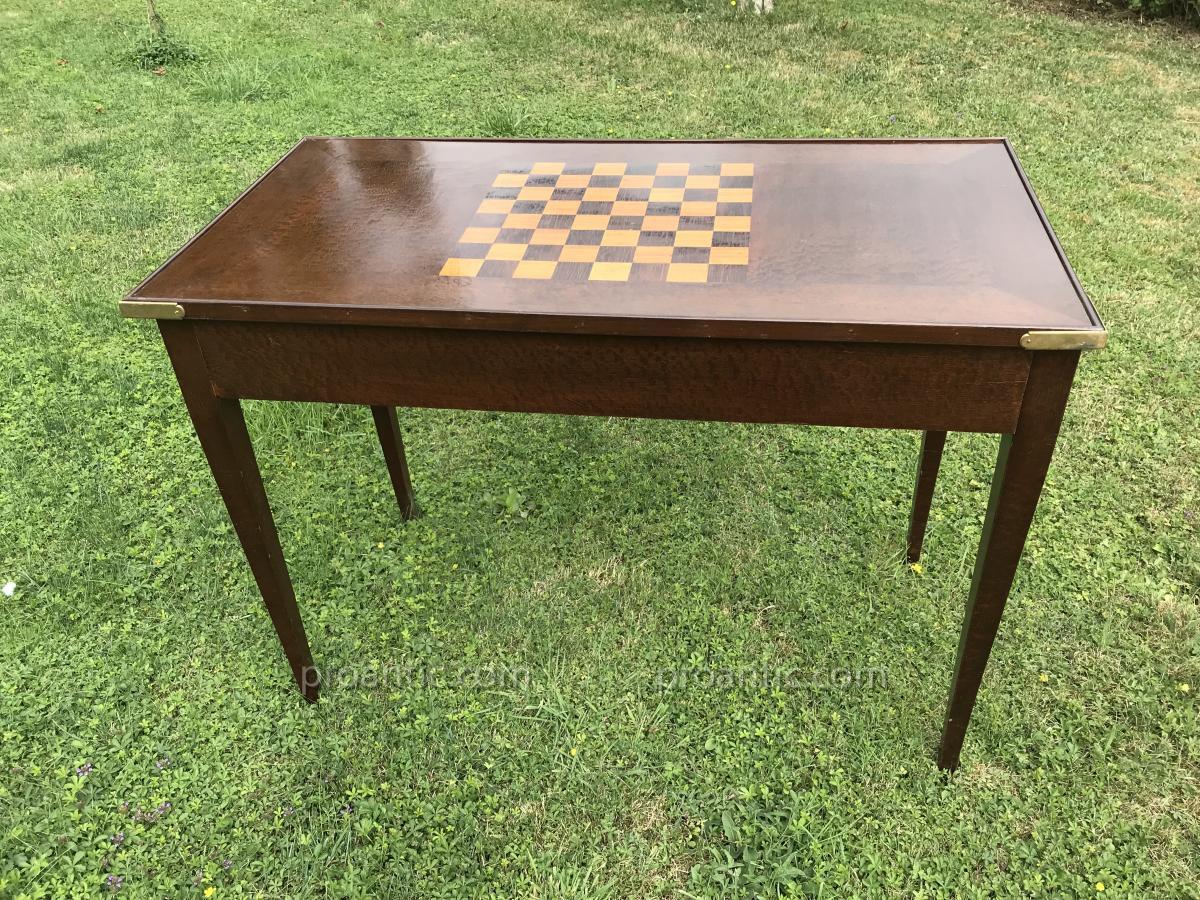 Tric-trac Game Table Marquetry Period Late 19th-photo-7