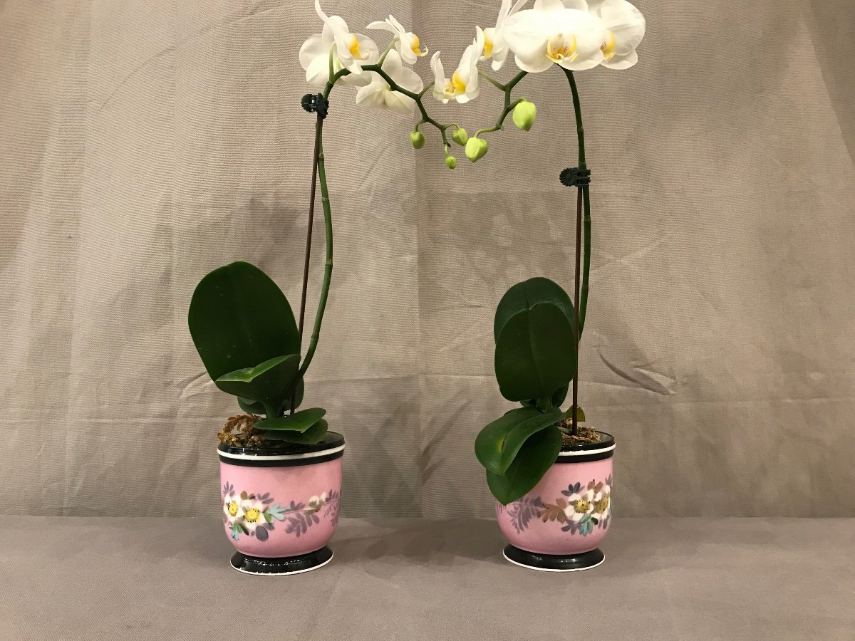 Pair Of Mini Pots In Vintage Porcelain 19th-photo-5