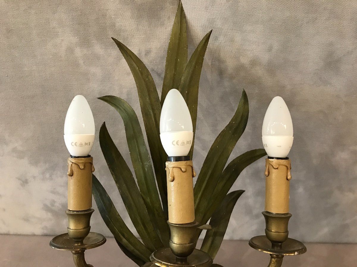 Baguès Bamboo Painted Iron Wall Lamp-photo-2