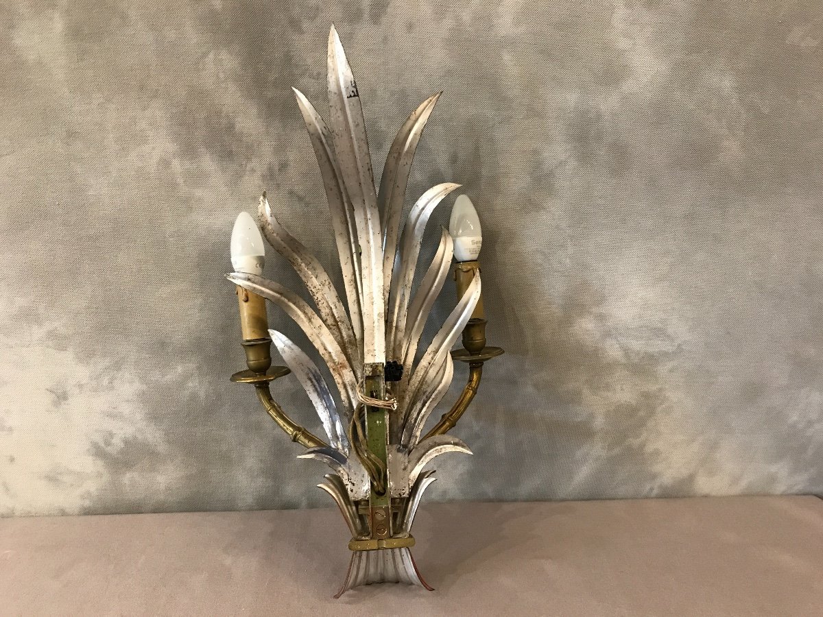 Baguès Bamboo Painted Iron Wall Lamp-photo-4