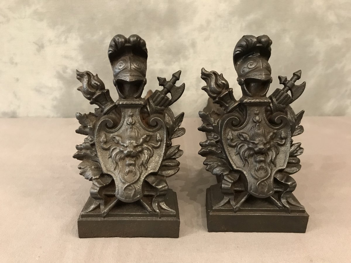 19th Century Cast Iron Andirons-photo-2