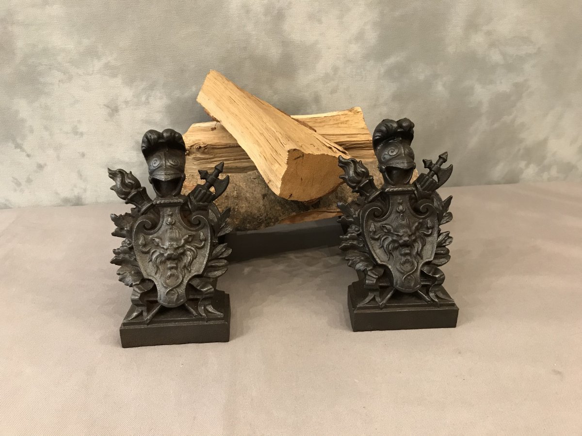 19th Century Cast Iron Andirons