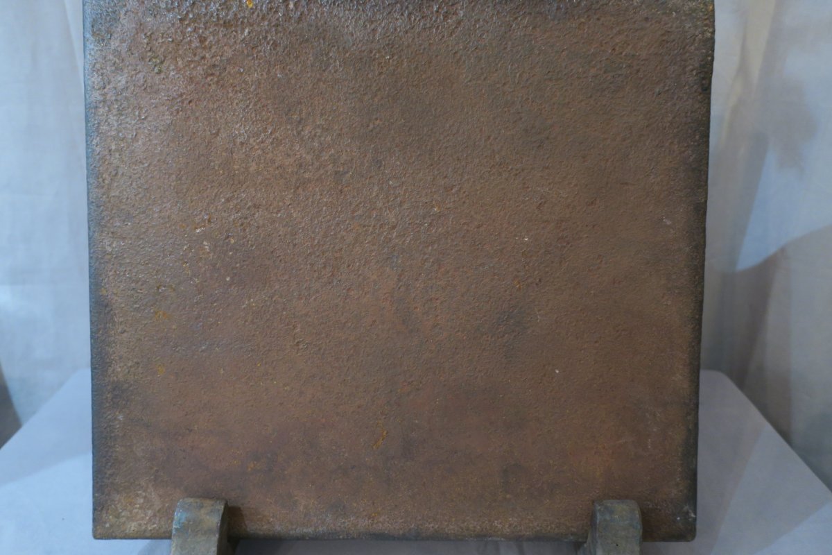 Antique Cast Iron Fireplace Plate Late 18th-photo-4
