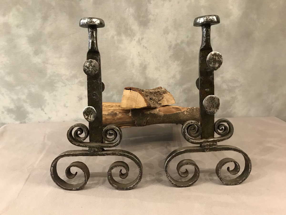 Pair Of 18th Century Iron Andirons