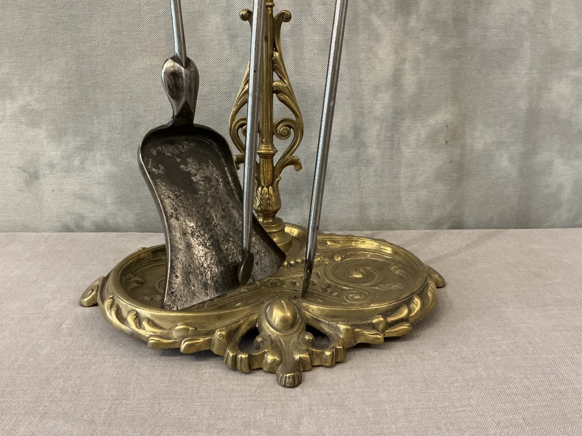 19th Century Bronze And Iron Fireplace Servant-photo-3