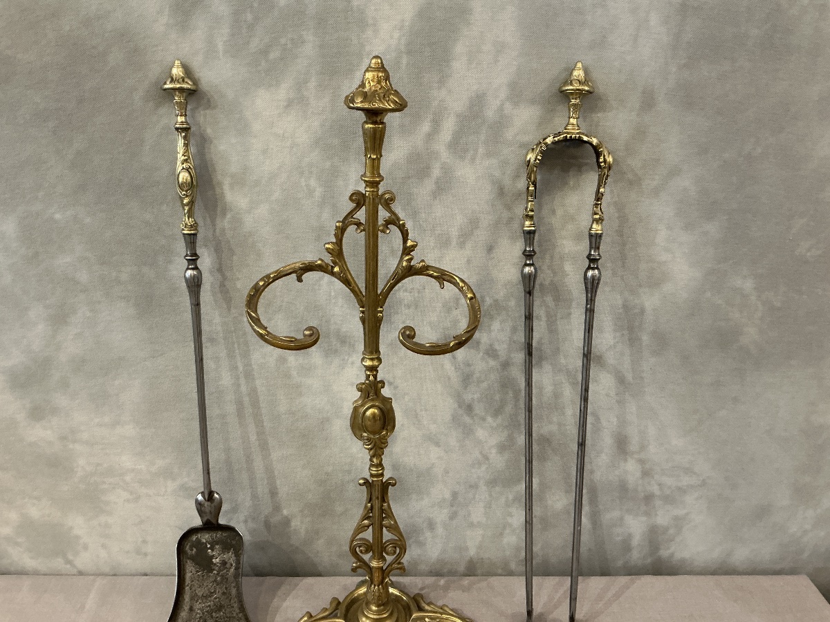 19th Century Bronze And Iron Fireplace Servant-photo-4