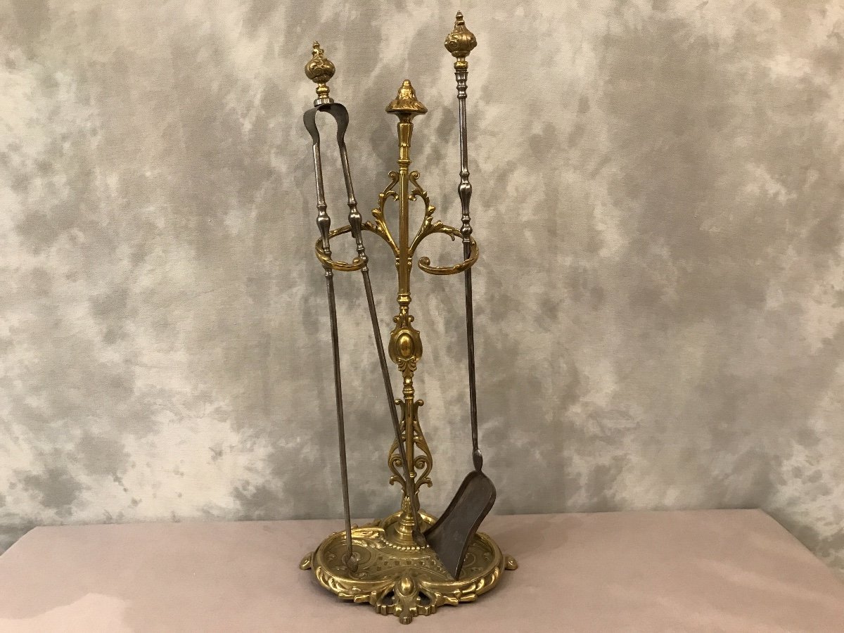 19th Century Bronze And Iron Fireplace Servant