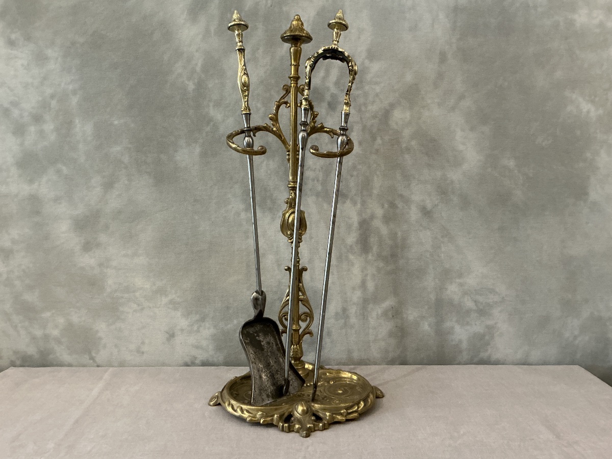 19th Century Bronze And Iron Fireplace Servant