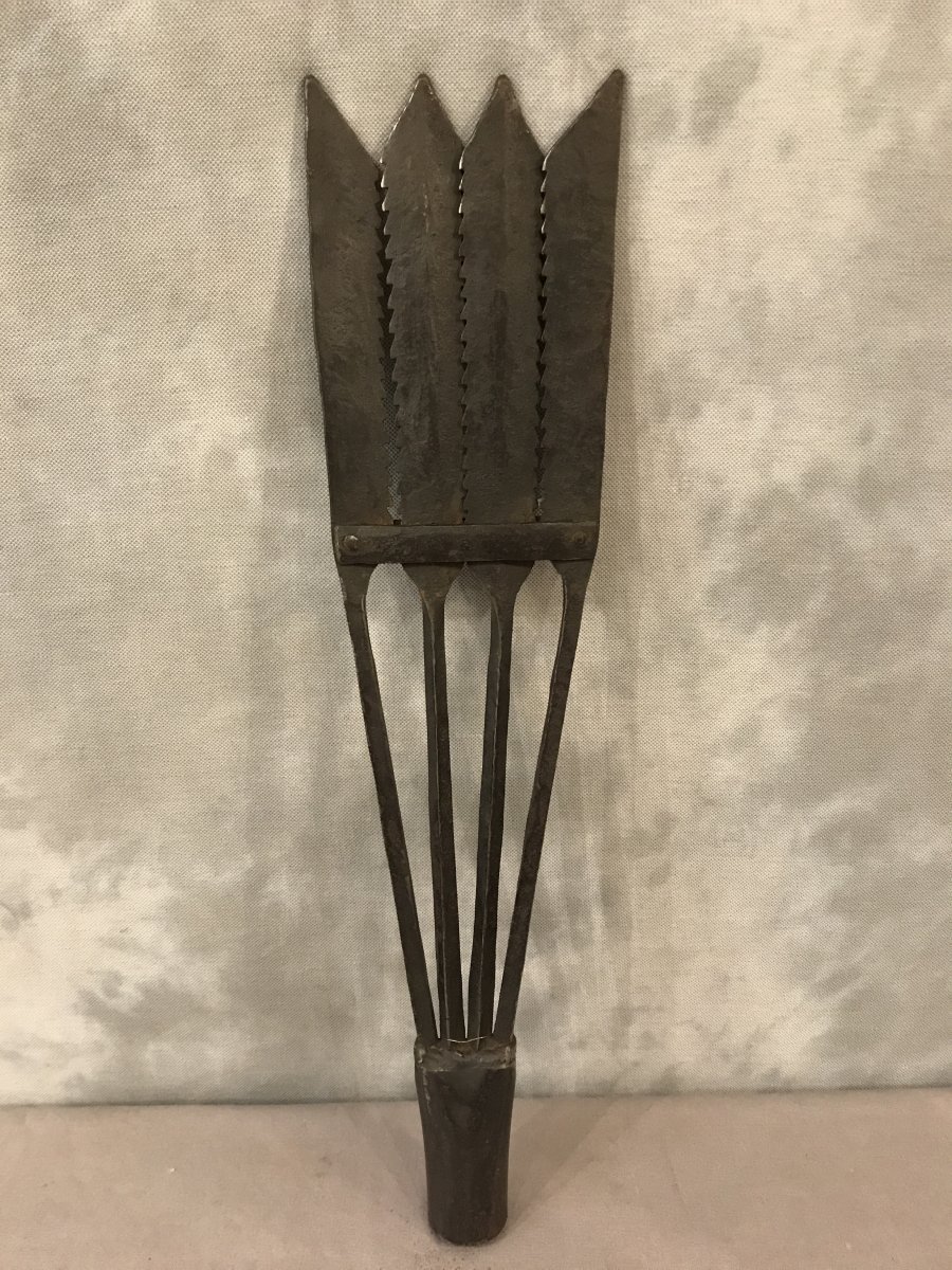 Fouenne En Fer Forgé D’époque 19ème -photo-4