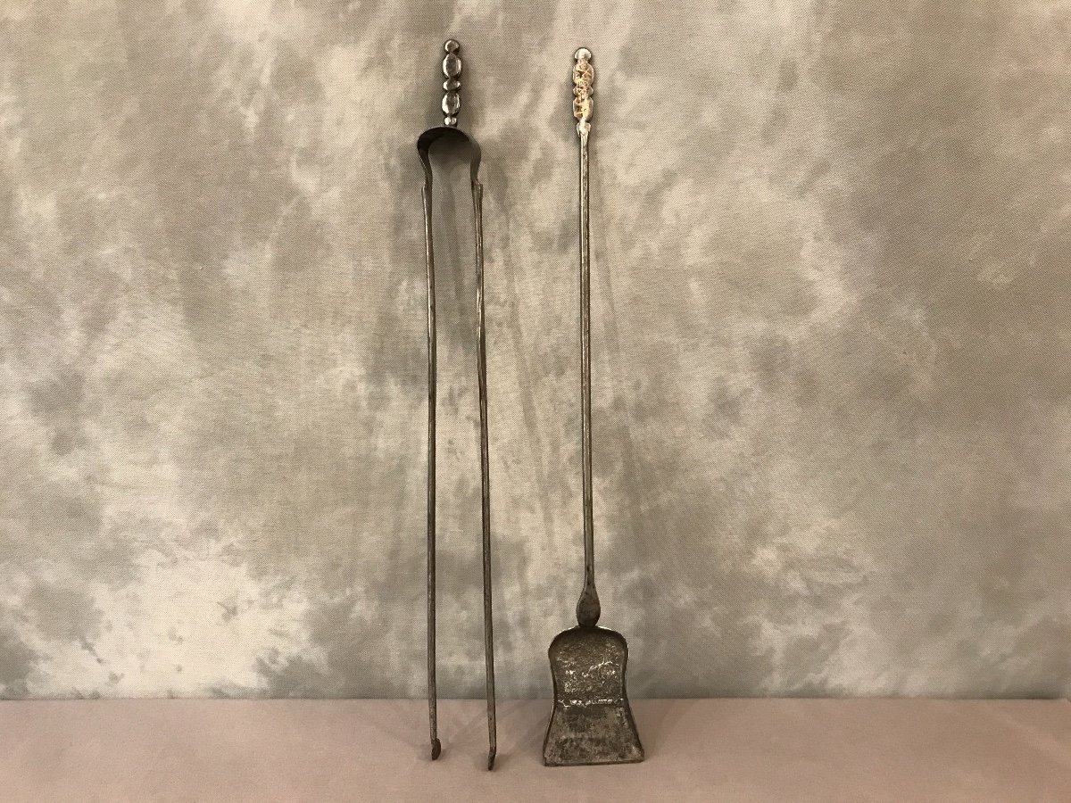 Set Of A Shovel And A Shovel In Polished Iron 19th