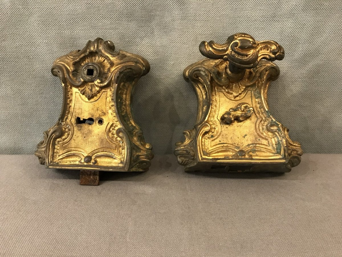 19th Century Gilt Bronze Double Lock-photo-3