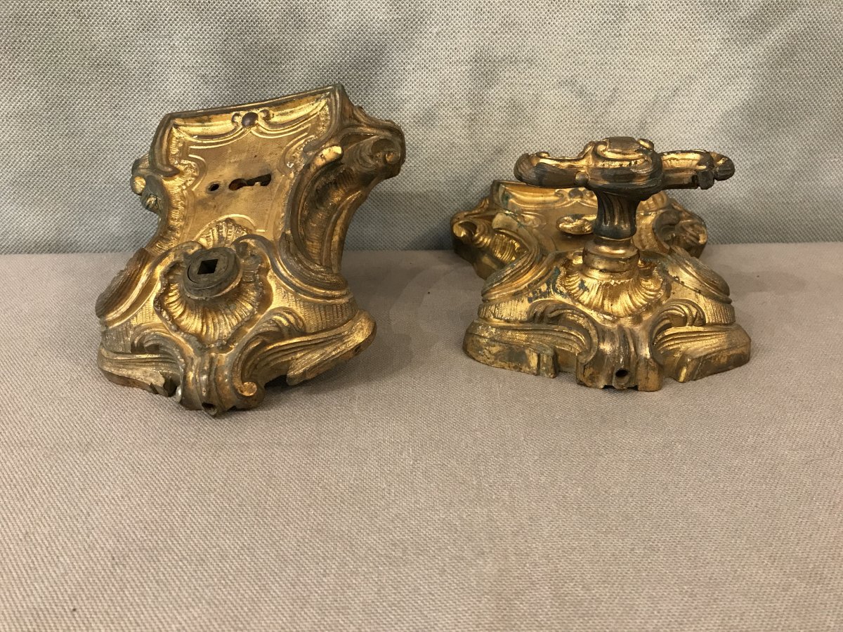 19th Century Gilt Bronze Double Lock-photo-1