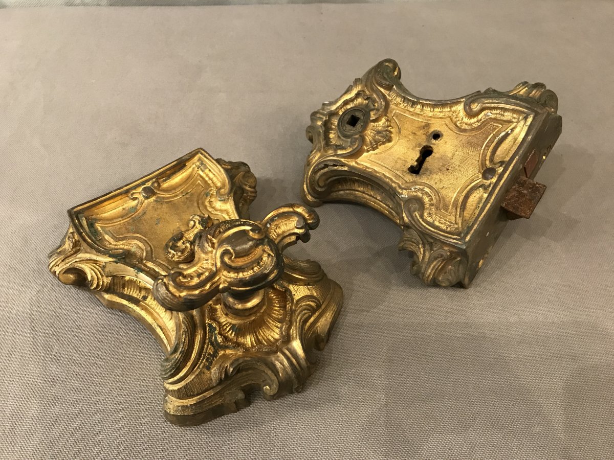 19th Century Gilt Bronze Double Lock