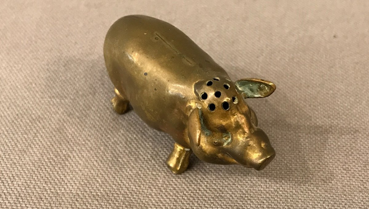 Small 19th Century Brass Pig