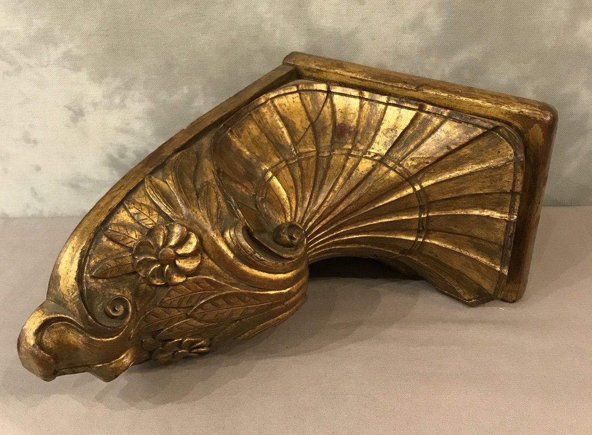 19th Century Golden Wood Wall Console-photo-1