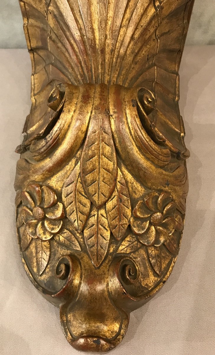 19th Century Golden Wood Wall Console-photo-2