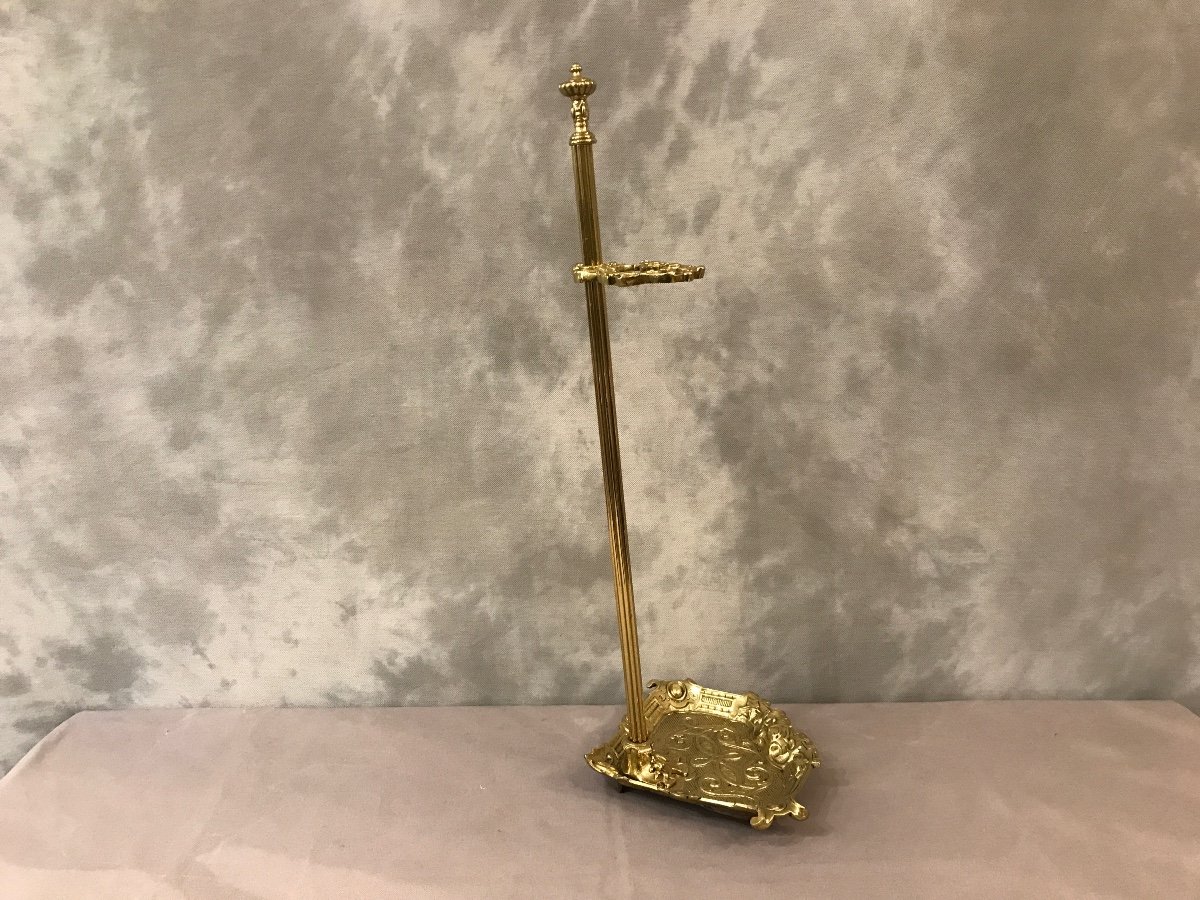 Serviteur De Cheminée Ancien En Bronze Et Laiton D’époque 19ème -photo-4