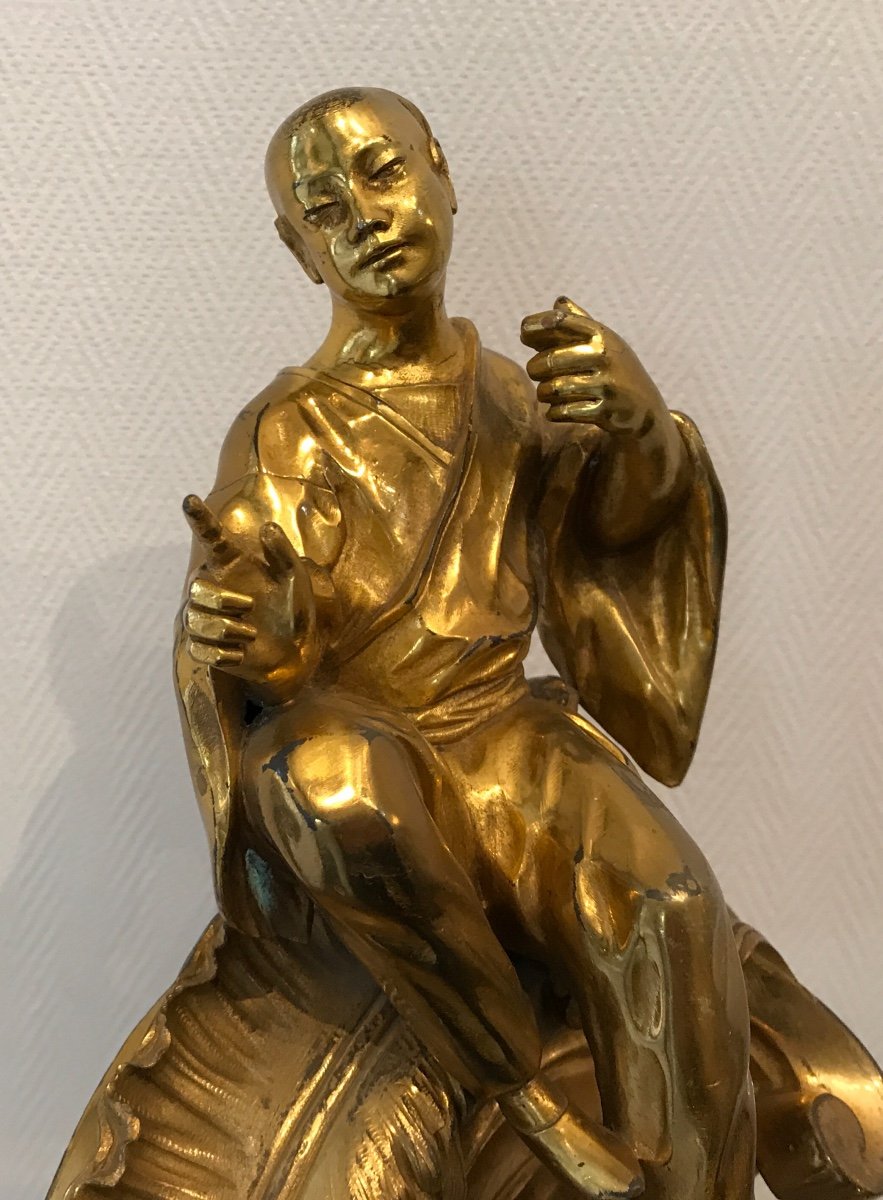 Paire De ravissants de feux De cheminée En Bronze Doré Aux Chinois D’époque 19ème -photo-6