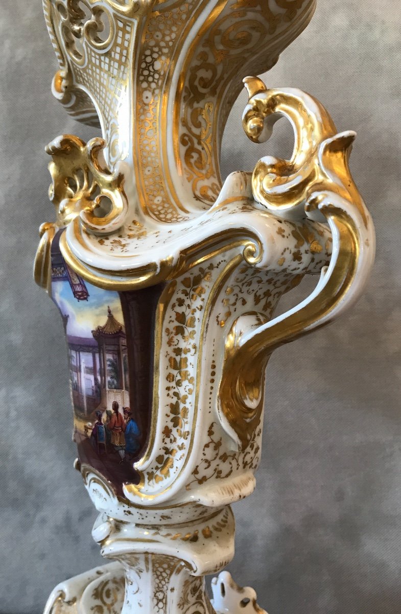 Large Porcelain Vase From Old Paris From The 19th Century-photo-2