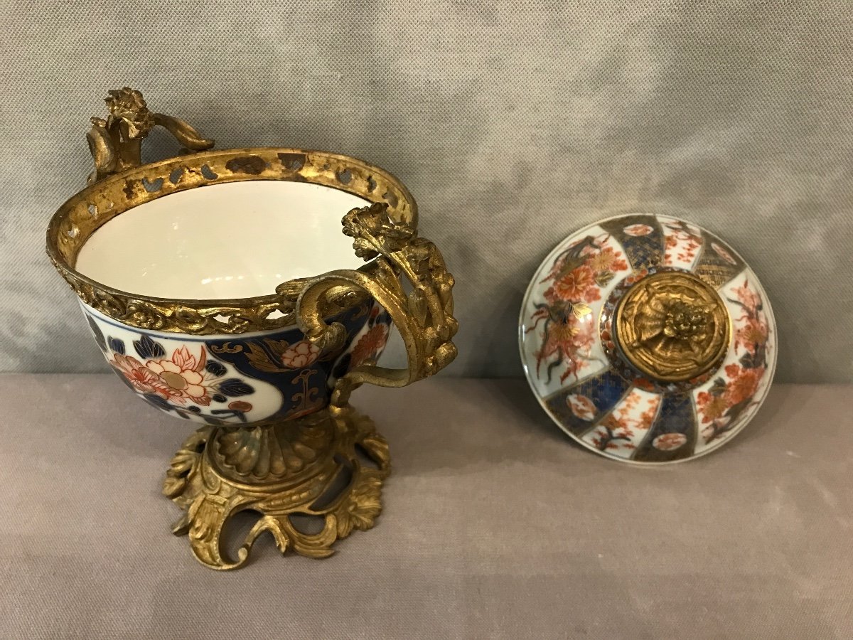 Pot Covered In Imaris On A 19th Century Gilt Bronze Frame-photo-3