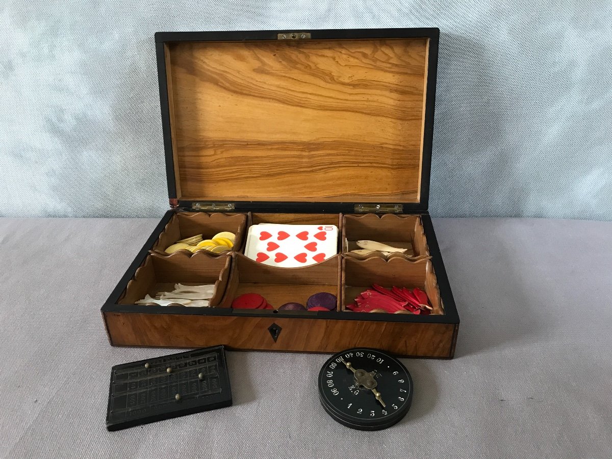 19th Century Marquetry Game Box-photo-3
