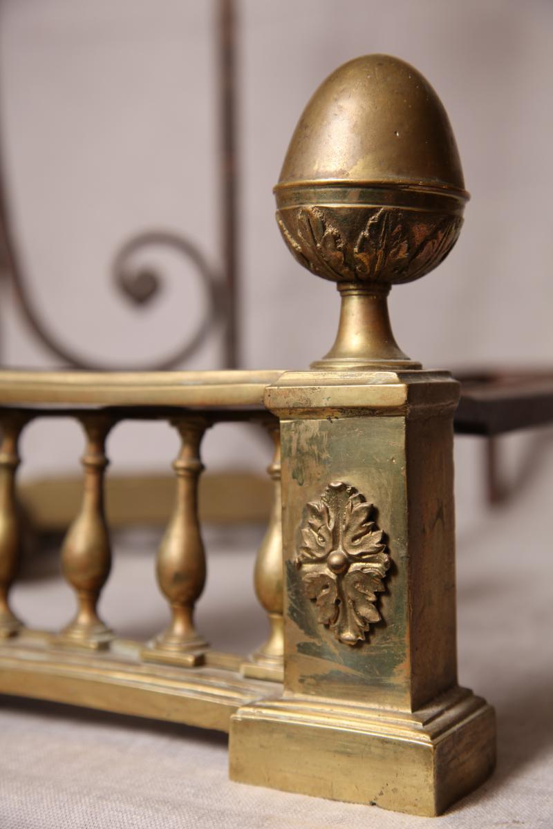Pair Of Bronze Andirons 18th Time-photo-2