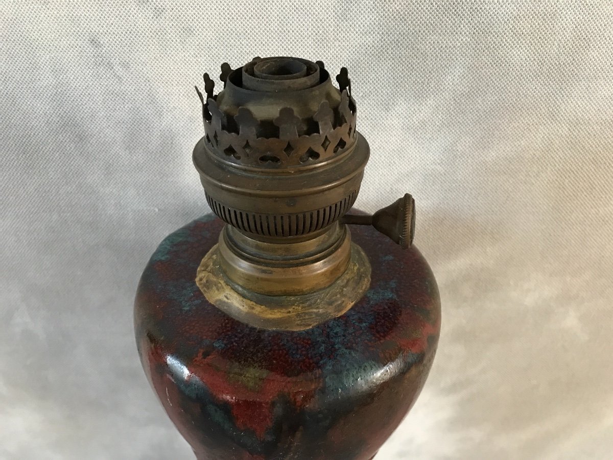 Art Nouveau Ceramic Oil Lamp (pierre- Adrien Dalpayrat, Maurice Dufrène)-photo-4
