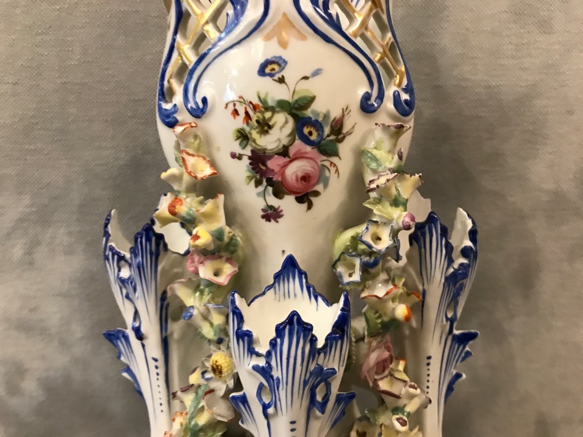 Vase Ancien En Porcelaine De Vieux Paris Jacob Petit D’époque 19ème -photo-2