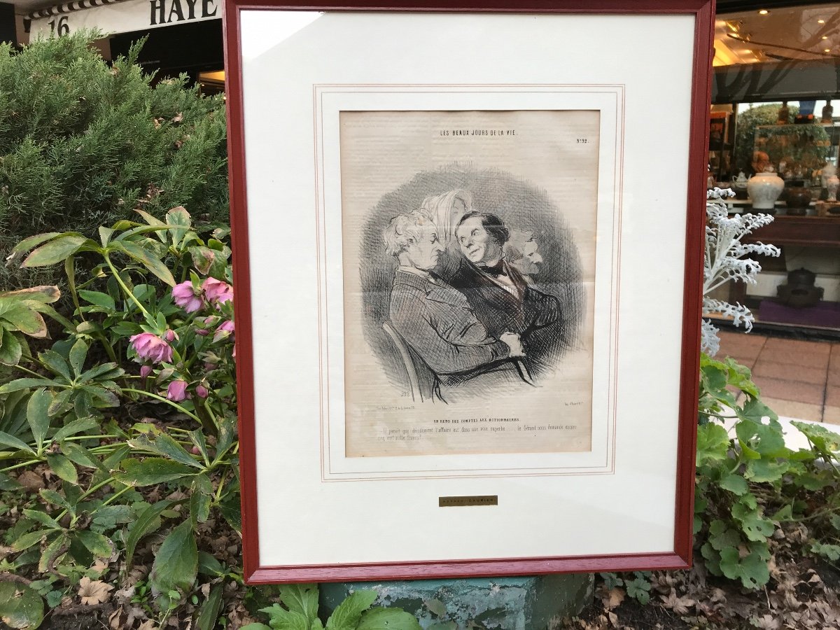 Gravure D’honoré Daumier 19 ème « les Jours De La Vie »-photo-1