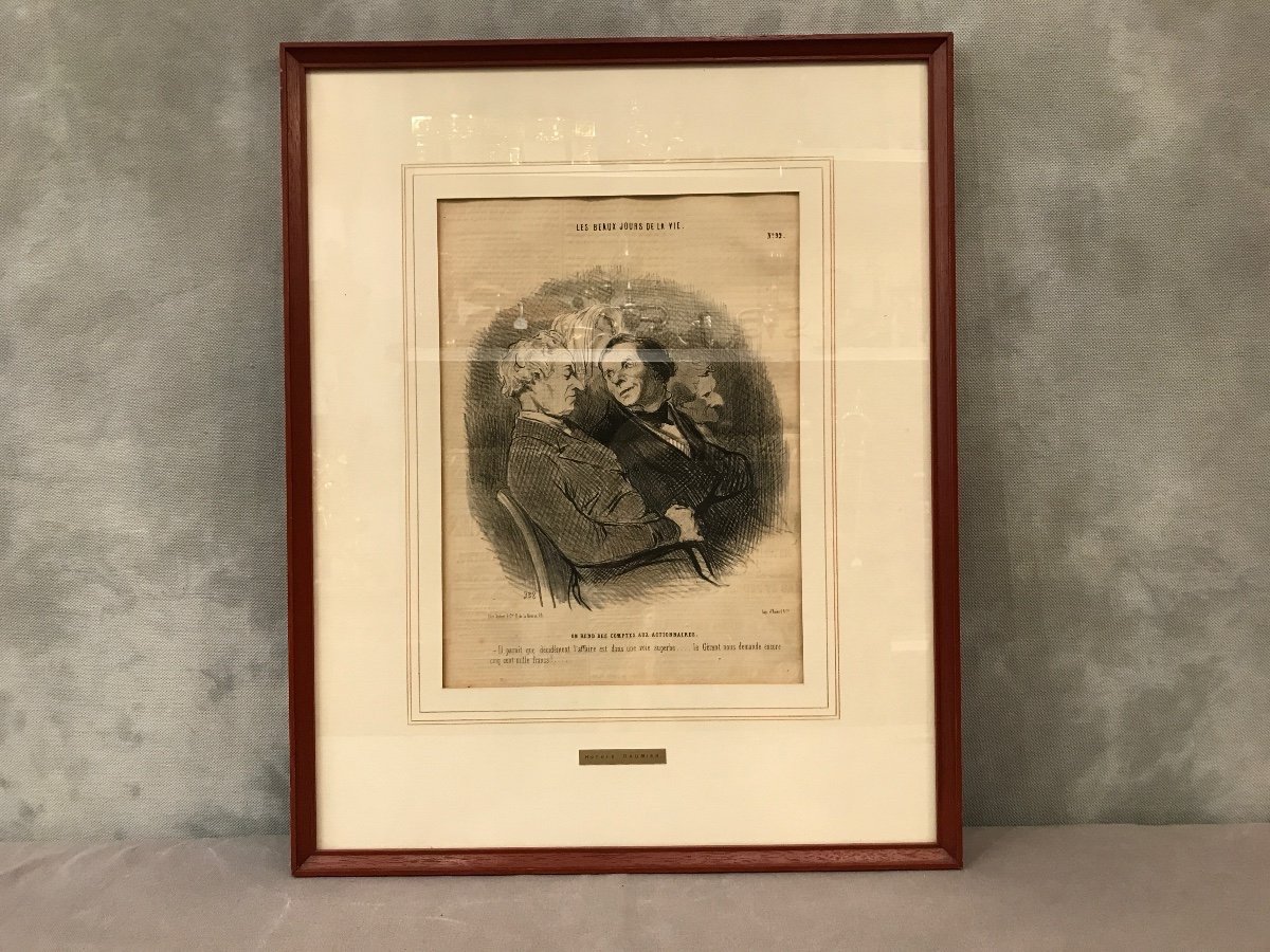 Gravure D’honoré Daumier 19 ème « les Jours De La Vie »