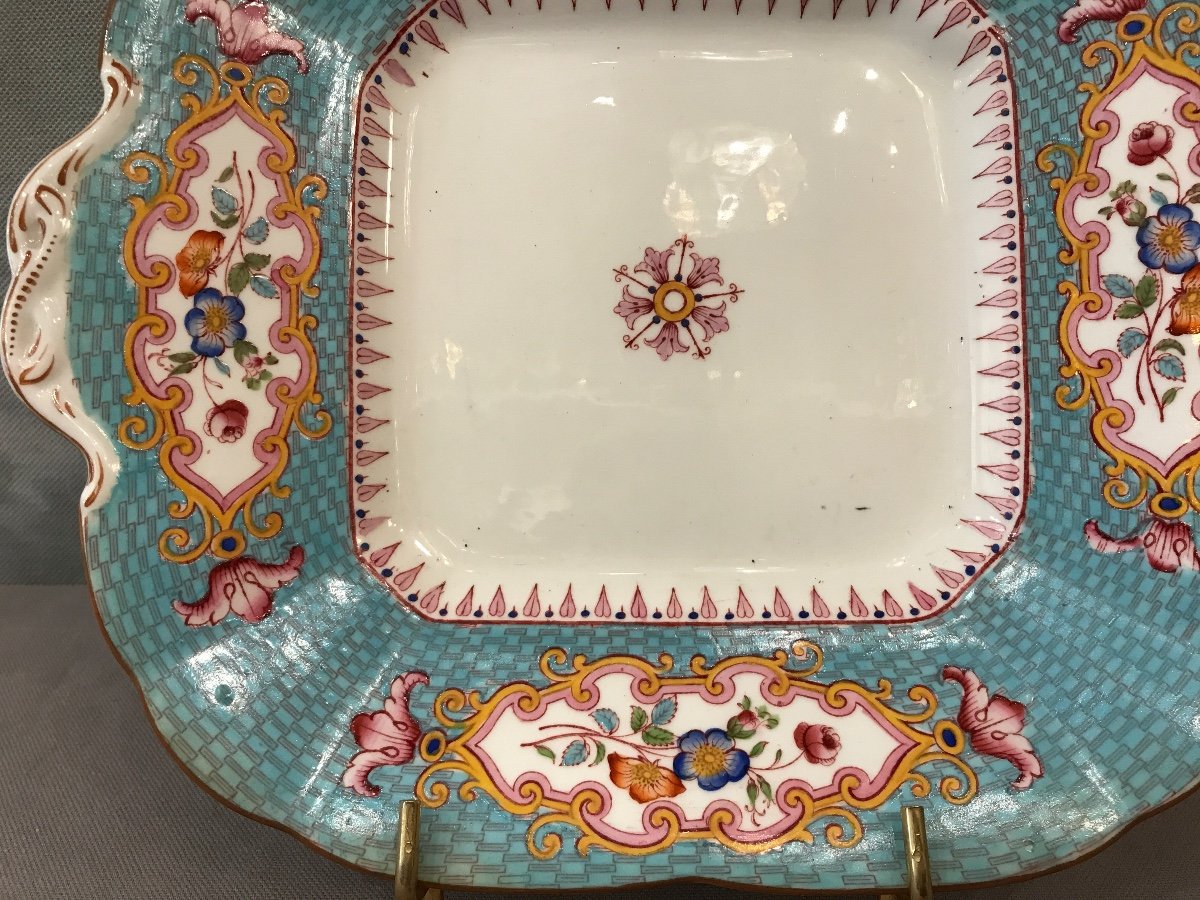 Plat En Porcelaine De Cauldon Anglais D’époque 19ème -photo-2