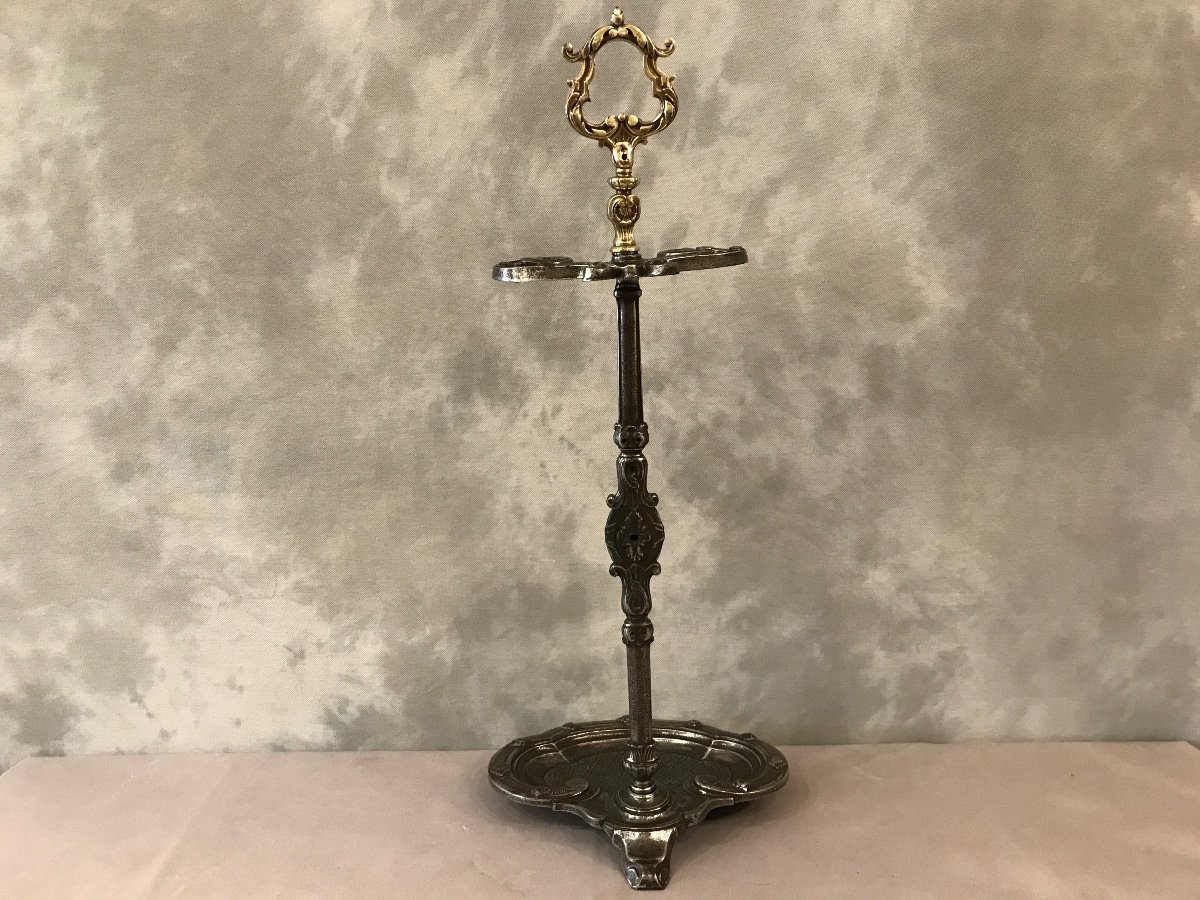 Antique Fireplace Servant In Cast Iron And Bronze From The 19th Century-photo-1