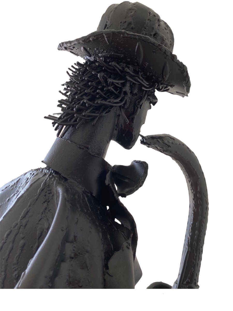 Two Sculptures By The Metal Sculptor Artist Jean Alexandre Delattre-photo-3