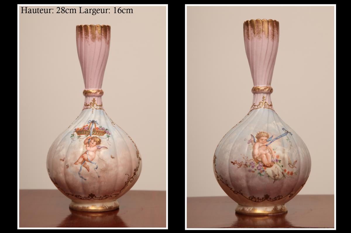 Pair Of Porcelain Vases 19th-photo-2