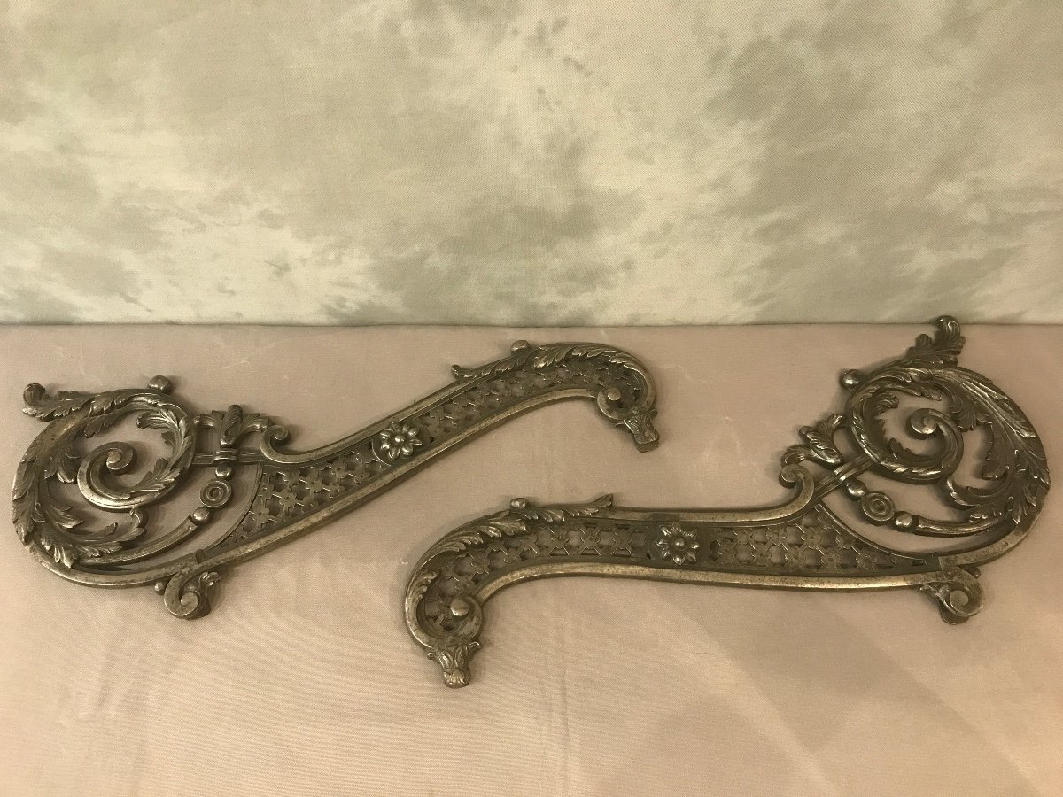 Paire De Décors En Fonte D’époque 19ème -photo-4