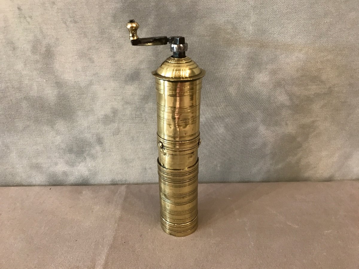 Old Turkish Brass Coffee Grinder-photo-2