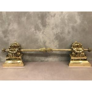 Foyer Bar, Fireplace Bar In Bronze And Brass From The 19th Restoration Period