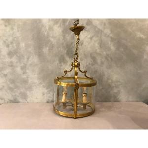 Louis XVI Style Bronze Lantern With 3 Twentieth Lights