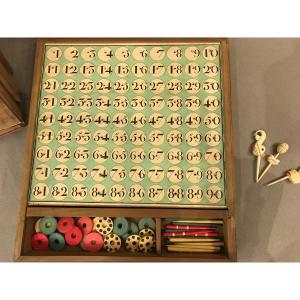 Jeu Du Loto Aux Dauphins Ancien D’époque 18 ème Avec 9 Plateaux 