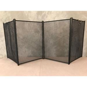 Old Fireplace Screen In Blackened Iron From The 19th Century