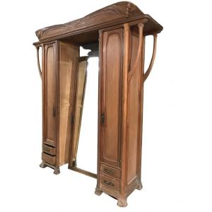 Majorelle Art Nouveau Style Bedroom Set Wardrobe + Bed