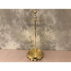 Fireplace Servant In Polished And Varnished Brass From The 19th Century