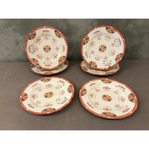 Ensemble De Six Assiettes à  Dessert En Porcelaine De Minton D’époque 19 ème 