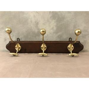 Bar Of Three Brass Coat Racks From 19th Louis Philippe Period 