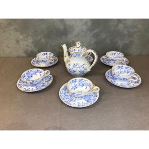 Set Of A Sarreguemines Porcelain Tea Service From The 19th Century 